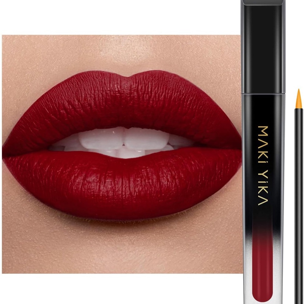 MAKI YIKA Brown Red Color Stay Long Lasting Matte Liquid Lipstick| Party Go!
